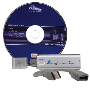 AirLink 101 324Mbps 802.11g USB XR Wireless LAN USB Adapter - Click Image to Close